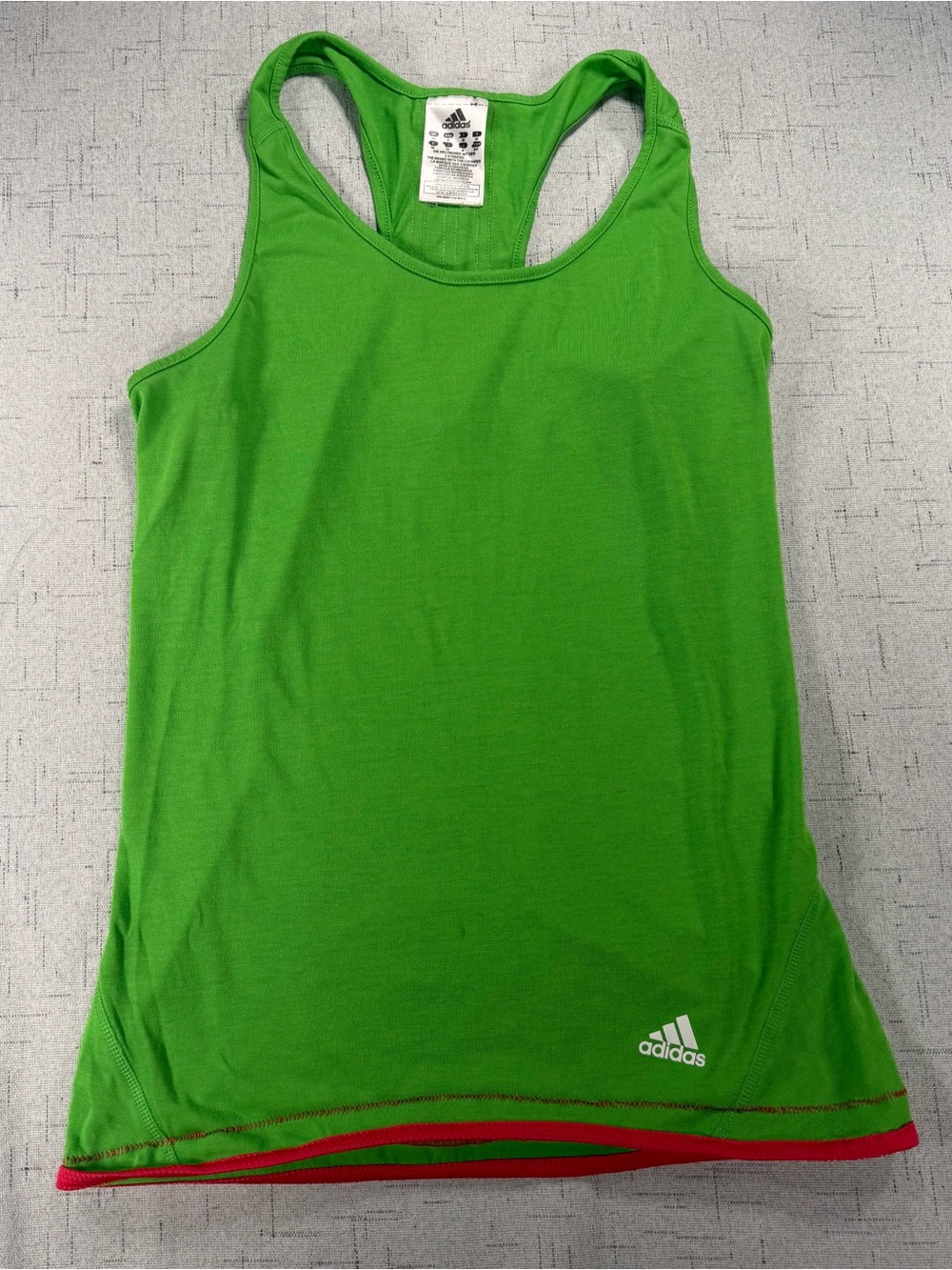adidas Bright Green Racerback Tank with Contrast Hem